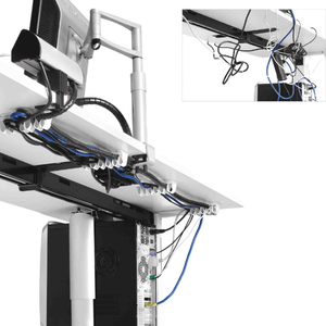 werkplek met CPU houder en kabelmanagement