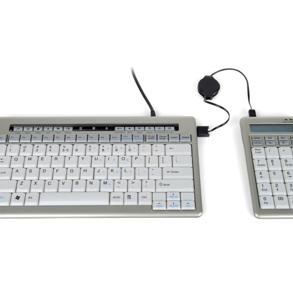 Bakker & Elkhuizen ergonomisch toetsenbord met apart numeriek toetsenbord en USB-aansluiting.