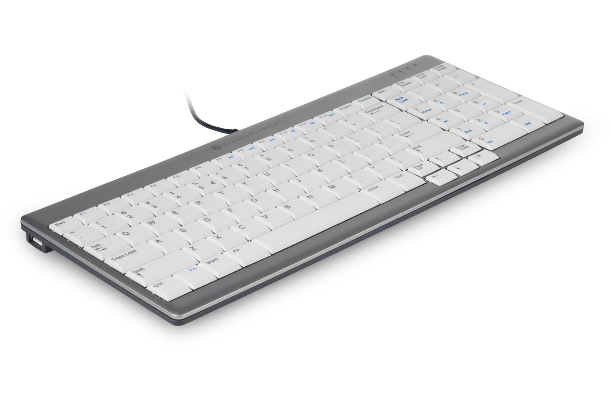 Bedraad USB-Toetsenbord Ingebouwd Multi-touch Touchpad, Ultradunne X-type Schaartoetsen Ergonomisch Toetsenbord met HUB-functie, Mechanische Knop